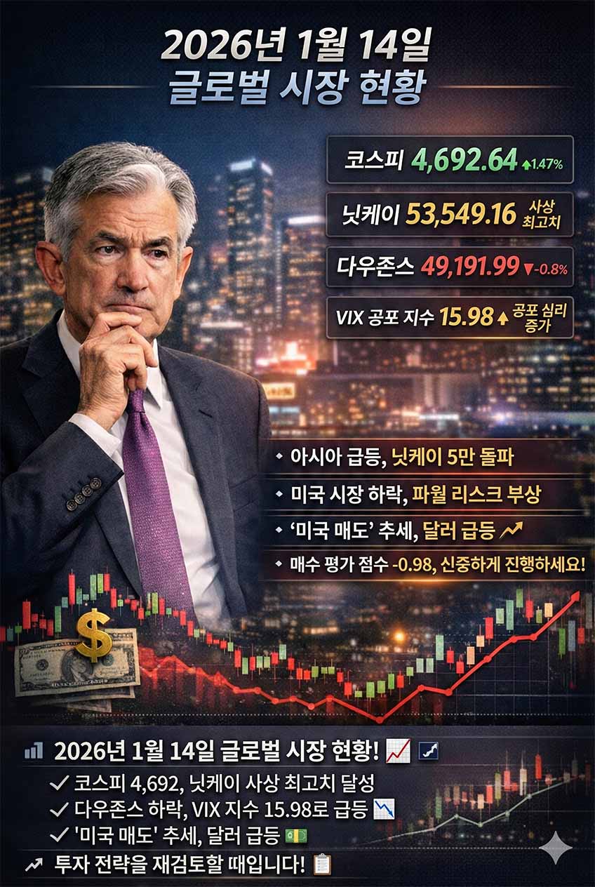 코스피 전망 2026년 1월 14일 | 4692 돌파, 닛케이 신고가 속 투자전략