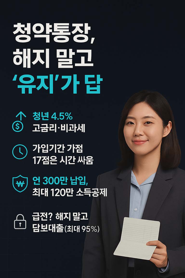 청약통장 해지할까? 50만 명은 모르는 유지해야 할 진짜 이유