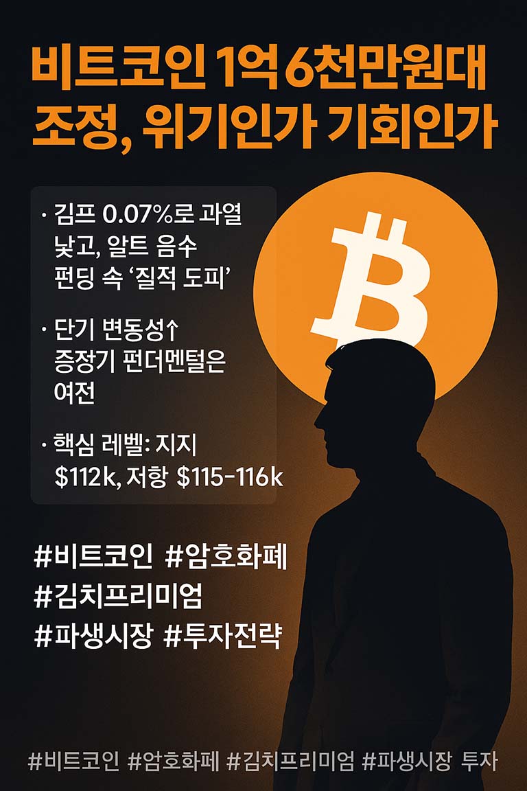 2025년 10월 29일 비트코인 시장 심층 분석: 1억 6천만원대 조정, 위기인가 기회인가? (기관 동향, 파생상품, 뉴스 데이터 완벽 해부)