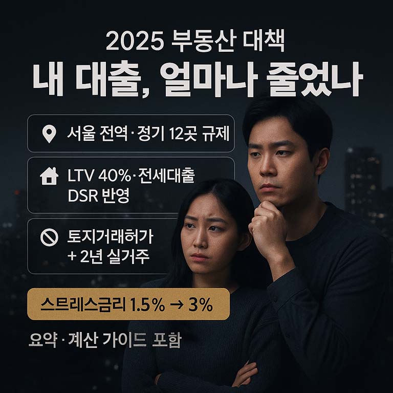 "내 돈 얼마까지 빌릴 수 있나?" 2025년 부동산 대책, 대출부터 규제 지역까지 완벽 해부
